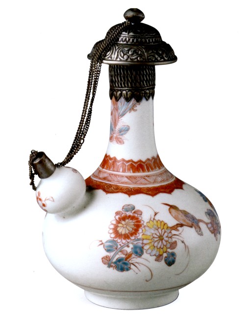 Polychrome Junchi (Kendi) with Flower and Bird Pattern