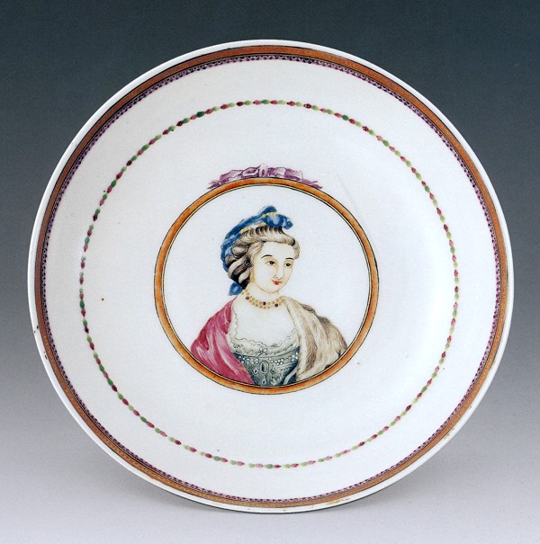 Qianlong period, Plate with Western Figure Design