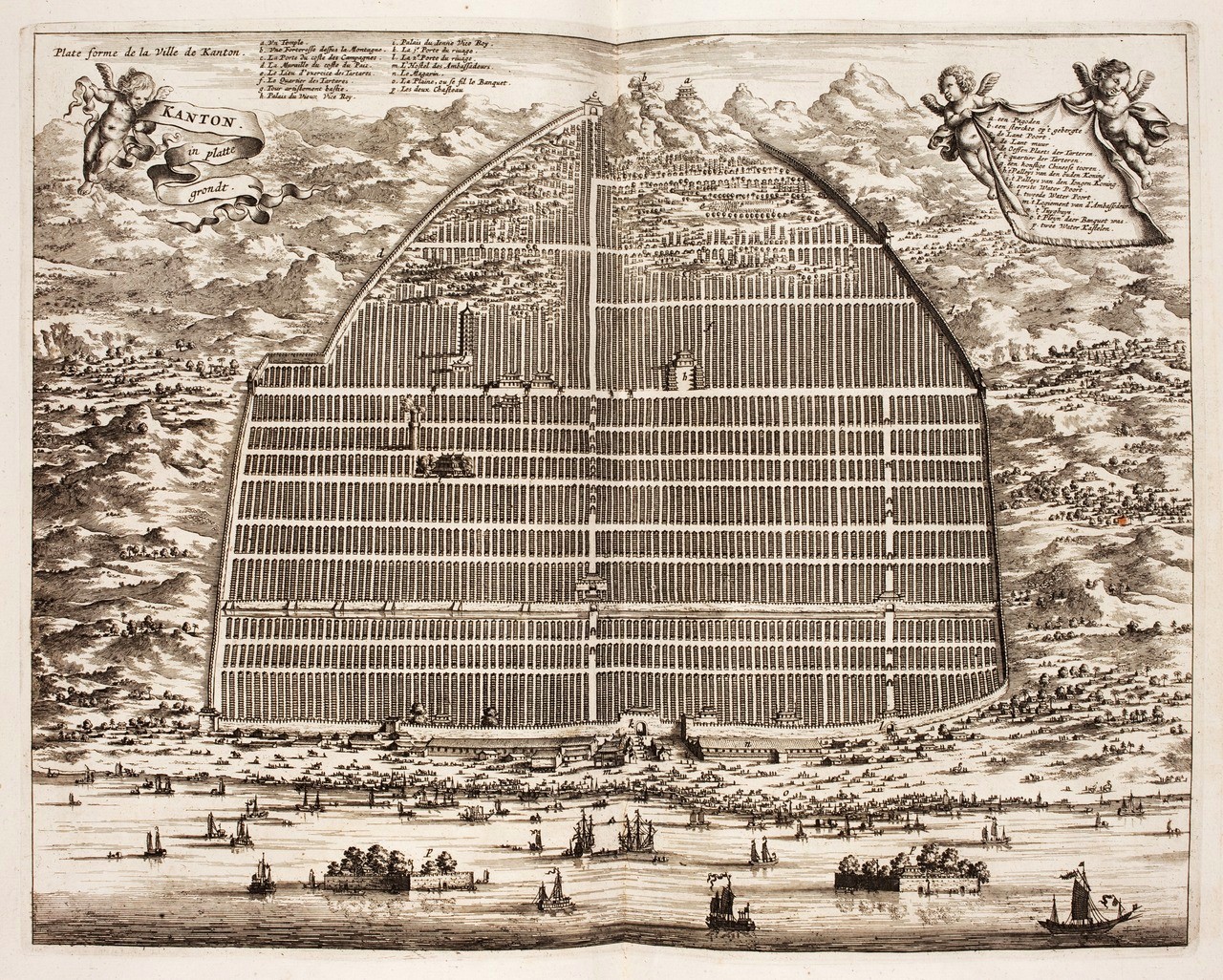 Nieuhof's imaginative 1665 map of 'Kanton'