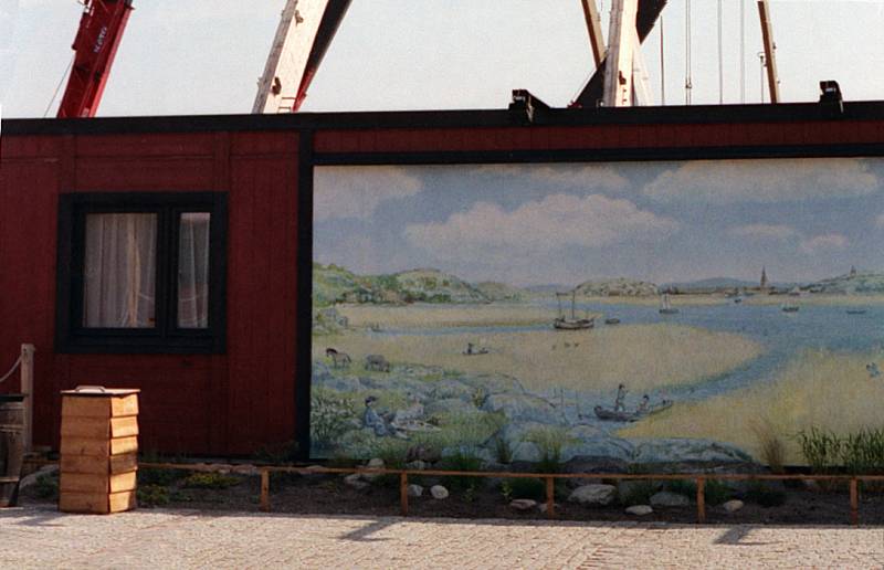 Gotheborg III Shipyard 'Terra Nova', Mural of The Göta Älv and the Gothenburg Harbor Entrance.