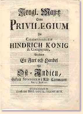 Original charter of the Swedish East India Company given in 1731